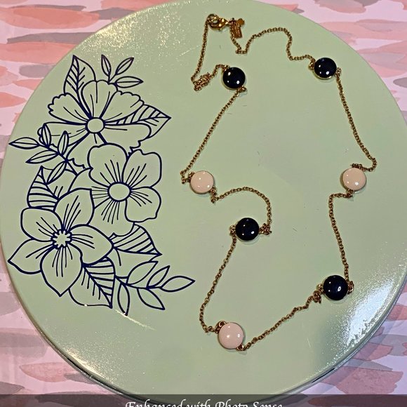 kate spade Jewelry - Kate Spade Necklace - Black & White on Gold Chain - Versatile!